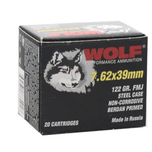 WOLF 7.62X39 122GR FMJ 20 ROUNDS/BOX AMMO #3-06061-PF