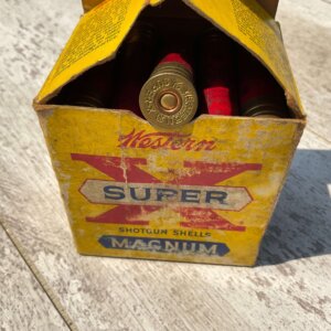 WINCHESTER 28 GA WESTERN SUPER X SHOTGUN SHELLS, SHORT SHOT STRING, QTY 25, VINTAGE #3-08537-BDH