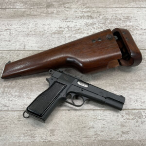 INGLIS CHINESE HI POWER (MK1*) W/ORIGINAL WOODEN STOCK #4-09117-BA