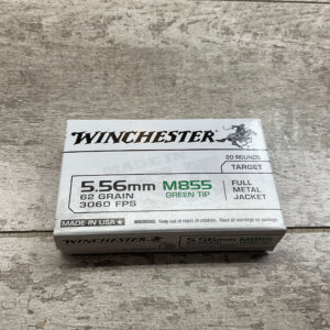 WINCHESTER 5.56 M855 GREEN TIP 62 GRN FMJ AMMO - FULL BOX #4-10803-MT