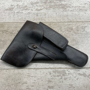 BROWNING HI POWER UNMARKED WWII DARK BROWN LEATHER HOLSTER #4-11046-PF