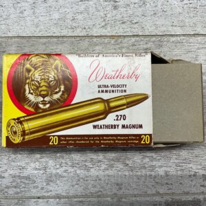 WEATHERBY .270 MAGNUM 150 GR. AMMO, 20 EMPTY, VINTAGE #5-01007-PF