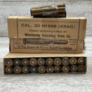 WINCHESTER .30 CAL ARMY M1898 FULL PATCH, 220 GR. AMMO, QTY 44, VINTAGE #5-01022-PF