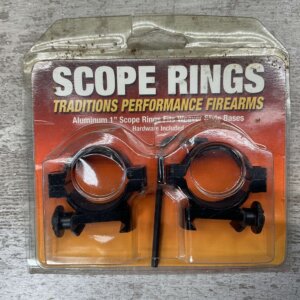 TRADITIONS PERFORMANCE FIREARMS SCOPE RINGS, FITS WEAVER STYLE BASES, VINTAGE #5-01046-PF