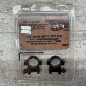 TASCO HIGH CENTERFIRE MATTE SCOPE RINGS, FITS STANDARD WEAVER-STYLE BASE #5-01048-PF