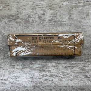 1905 FRANKFORD ARSENAL 20 CALIBER .38 AMMO, FULL BOX, VINTAGE #5-01072-PF
