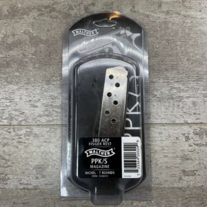 WALTHER .380 ACP FINGER REST PPK/S MAG, NICKEL - 7 ROUNDS, WA2246012 #5-01176-PF