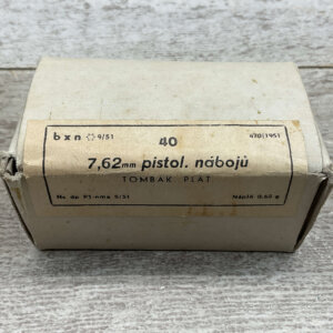 CZECH 7.62X25MM TOKAREV FMJ, 86 GR., 40 RDS ON STRIPPER CLIPS #5-06022-PF