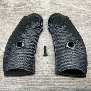 H&R PISTOL GRIPS, BLACK PLASTIC, WITH SCREWS #5-05030-PF