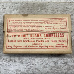 WINCHESTER .30 ARMY BLANK SMOKELESS AMMO, FULL BOX, VINTAGE #5-05226-PF
