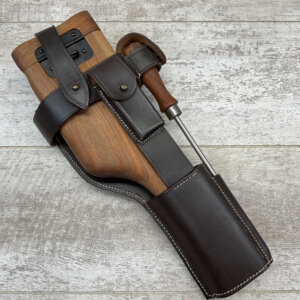 REPRODUCTION C96 BROOMHANDLE WOODEN HOLSTER / STOCK, W/ CLEANING ROD #5-06086-PF