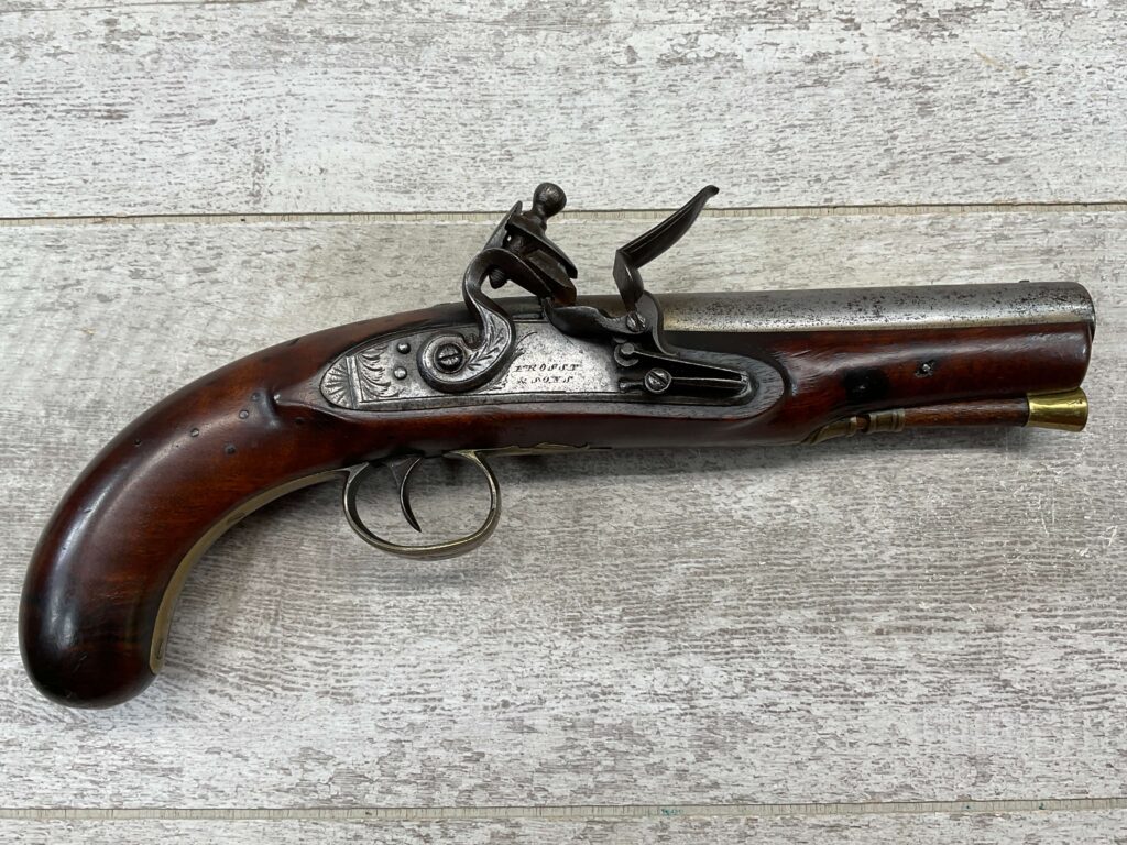 FROST & SONS FLINTLOCK .65CAL PISTOL, ANTIQUE #5-05952