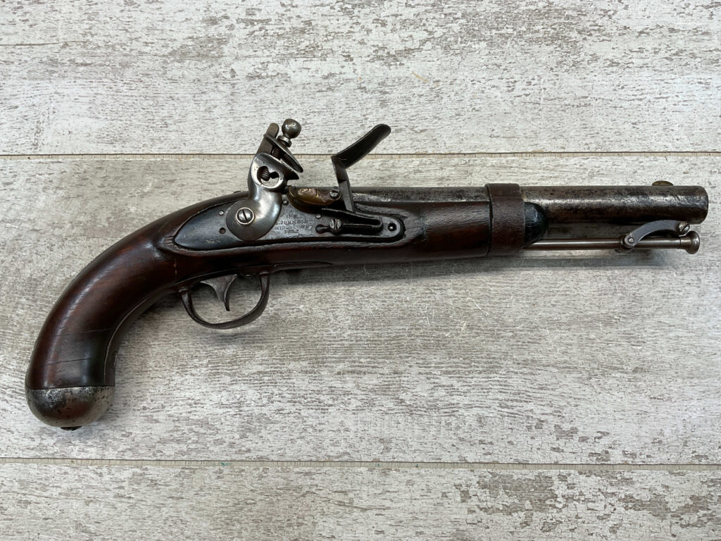 U.S. A. JOHNSON 1837 MILITARY FLINTLOCK .54 CAL PISTOL, ANTIQUE #5-05958