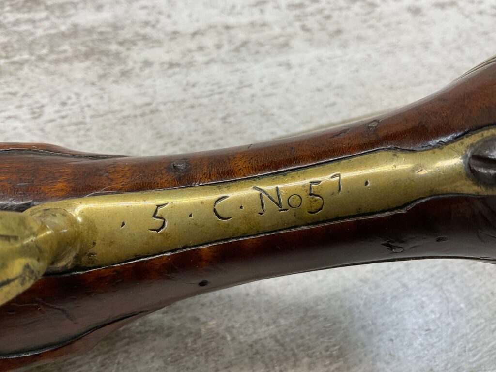 BRITISH BROWN BESS 1785 DRAGOON FLINTLOCK .75 CAL PISTOL, ANTIQUE #5-05959