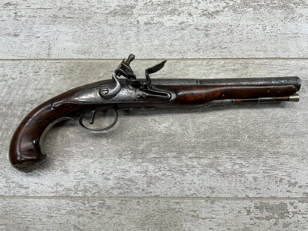 MORTIMER LONDON OVERCOAT FLINTLOCK .58 CAL PISTOL, ANTIQUE #5-05960