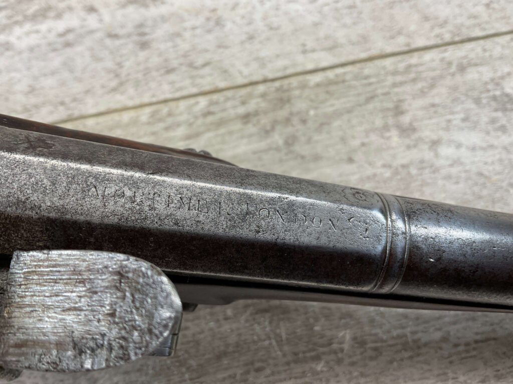 MORTIMER LONDON OVERCOAT FLINTLOCK .58 CAL PISTOL, ANTIQUE #5-05960