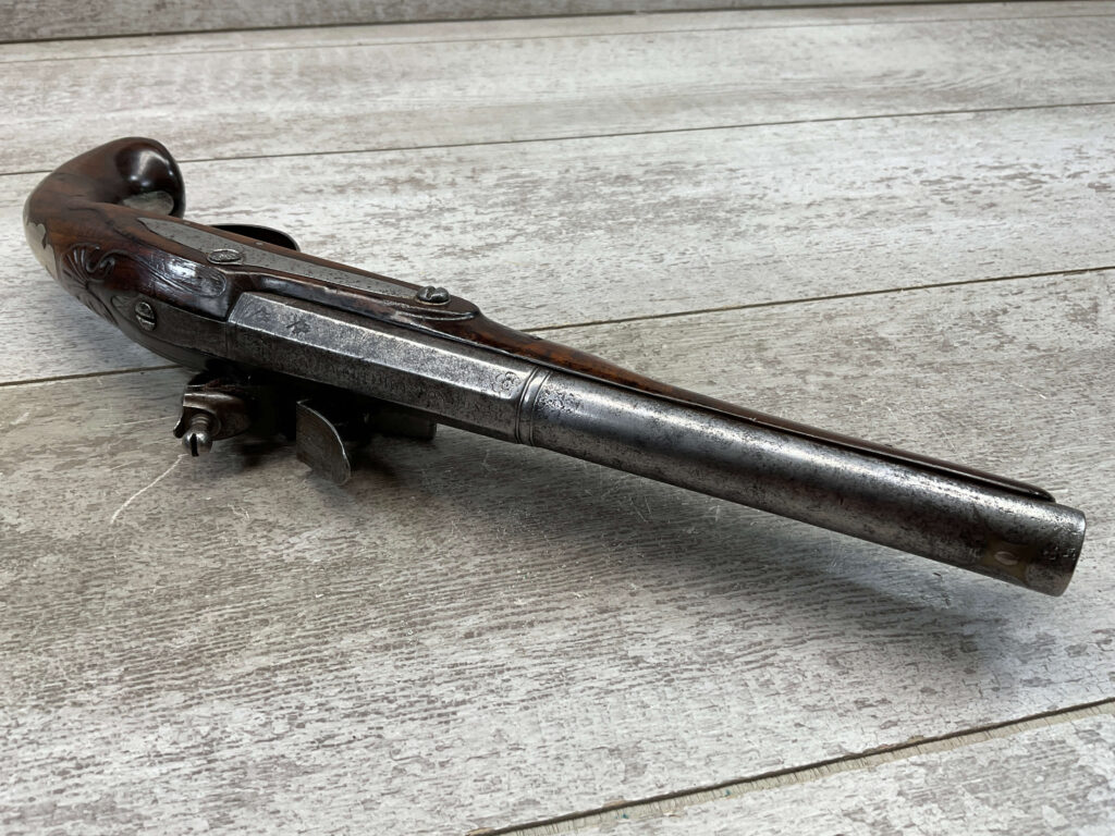 MORTIMER LONDON OVERCOAT FLINTLOCK .58 CAL PISTOL, ANTIQUE #5-05960