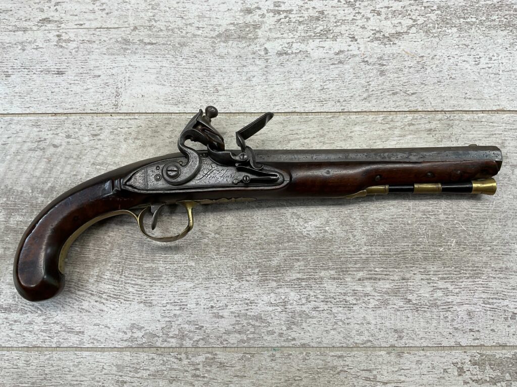 HENSHAW CAMBRIDGE FLINTLOCK .57 CAL PISTOL, ANTIQUE #5-05963