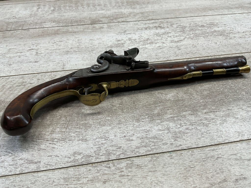 HENSHAW CAMBRIDGE FLINTLOCK .57 CAL PISTOL, ANTIQUE #5-05963