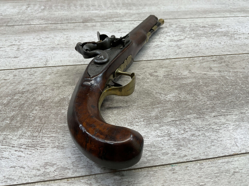 HENSHAW CAMBRIDGE FLINTLOCK .57 CAL PISTOL, ANTIQUE #5-05963