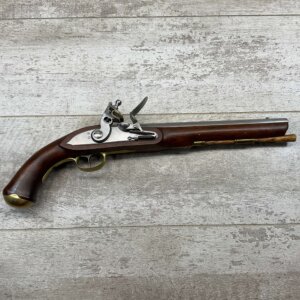 HOLMES BROTHER'S HANDMADE CUSTOM FLINTLOCK MARTIN FRYE COPY MILITARY TYPE PISTOL, ANTIQUE #3-08046-BDH