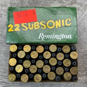 REMINGTON 22 SUBSONIC LONG RIFLE LOW NOISE HOLLOW POINT AMMO, QTY 50 #3-08540-BDH
