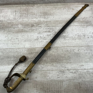 BRITISH PATTERN 1827 ROYAL NAVY OFFICER'S SWORD WITH SCABBARD & TASSEL #829-BW