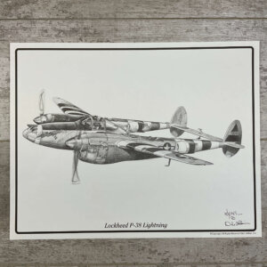 LOCKHEED P-38 LIGHTNING 11X14 PRINT #LOCKHEEDLIGHTNING-25