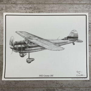 1952 CESSNA 195 11X14 PRINT #1952CESSNA-25