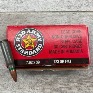 RED ARMY STANDARD 7.62X39, 123 GR FMJ AMMO, FULL BOX #5-07002-PF