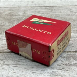 REMINGTON .22 CAL BULLETS, EMPTY BOX, VINTAGE #5-08539-BDH