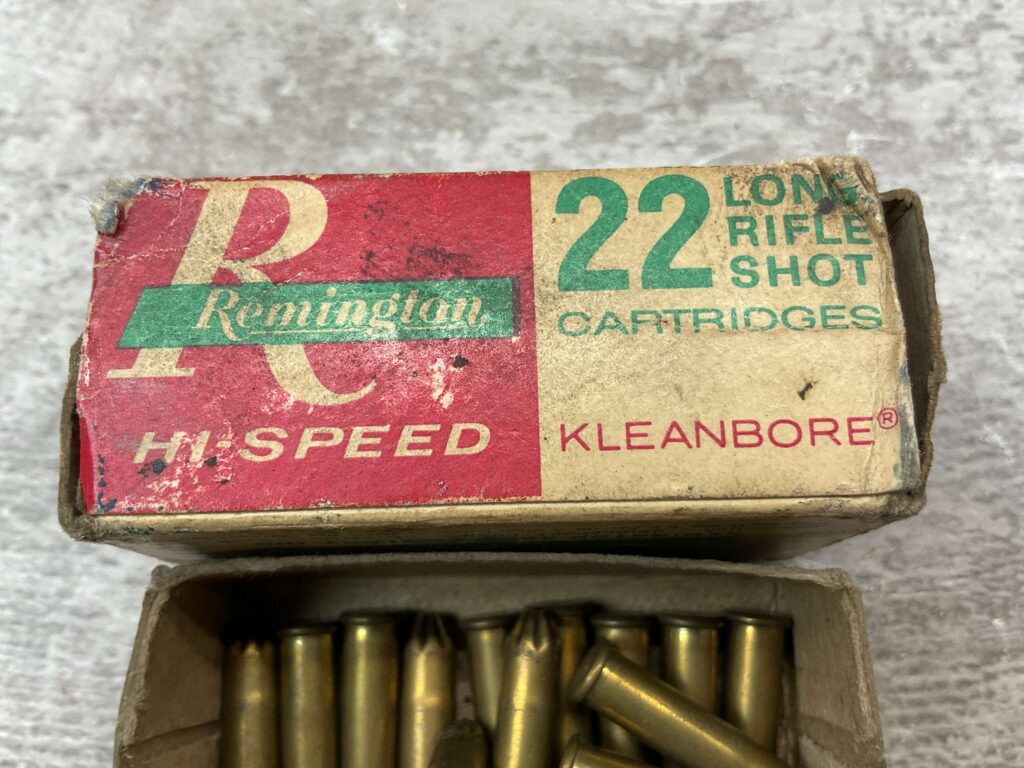 REMINGTON .HI-SPEED .22LR SHOT AMMO, KLEANBORE INDEX 9322, QTY 14, VINTAGE #5-08573-BDH