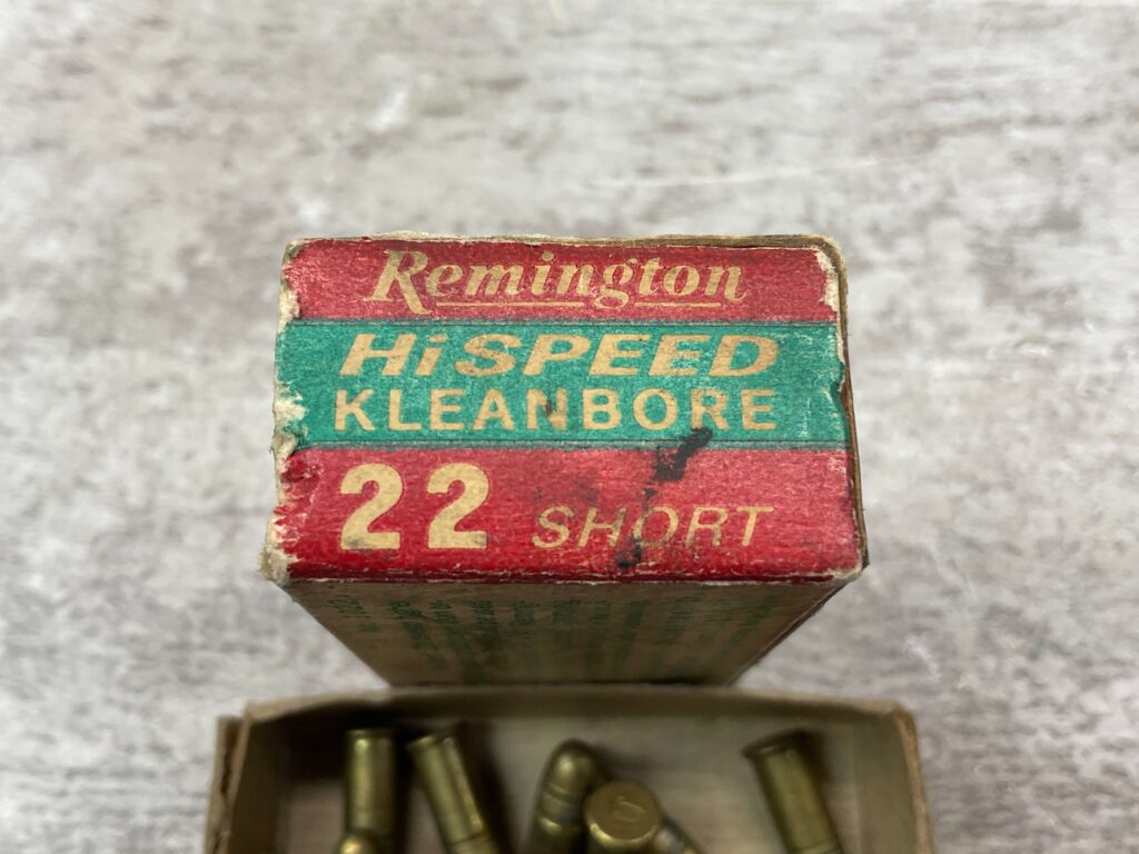 REMINGTON HI-SPEED .22 SHORT AMMO, KLEANBORE INDEX 1022, QTY 20, VINTAGE #5-08575-BDH