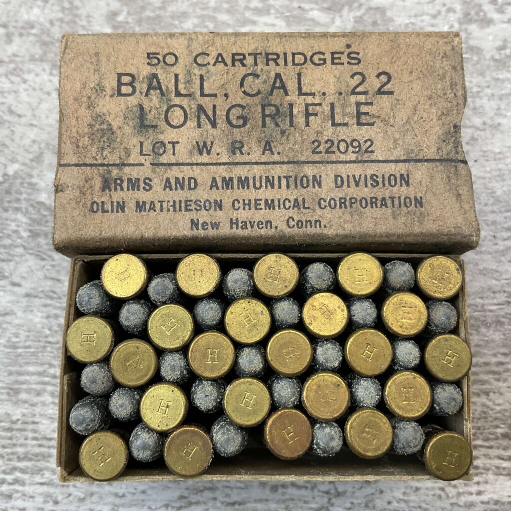 WINCHESTER/OLIN MATHIESON CHEMICAL COORPORATION BALL CAL .22LR AMMO, FULL BOX, VINTAGE #5-08580-BD