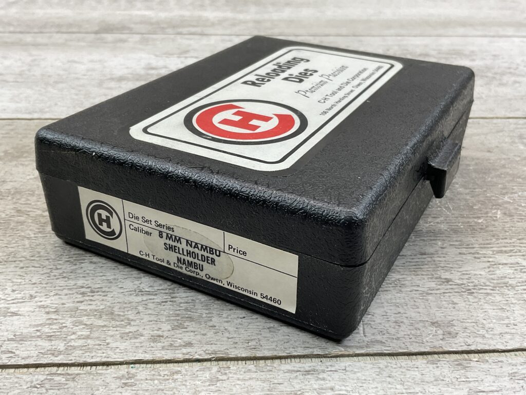 C-H TOOL & DIE CORP. 8MM NAMBU DIE SET W/ SHELL HOLDER, VINTAGE #5-08584