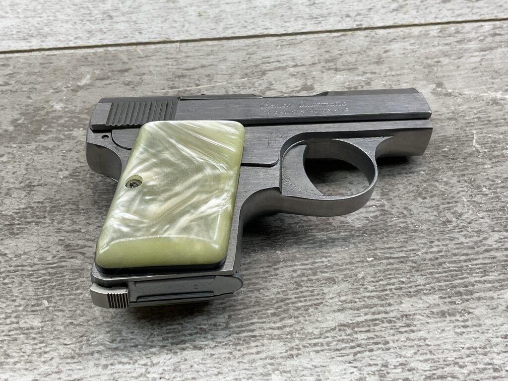 BAUER "BABY" .25 ACP STAINLESS SEMI AUTO POCKET PISTOL, BROWNING CLONE, C&R #5-08023-PF