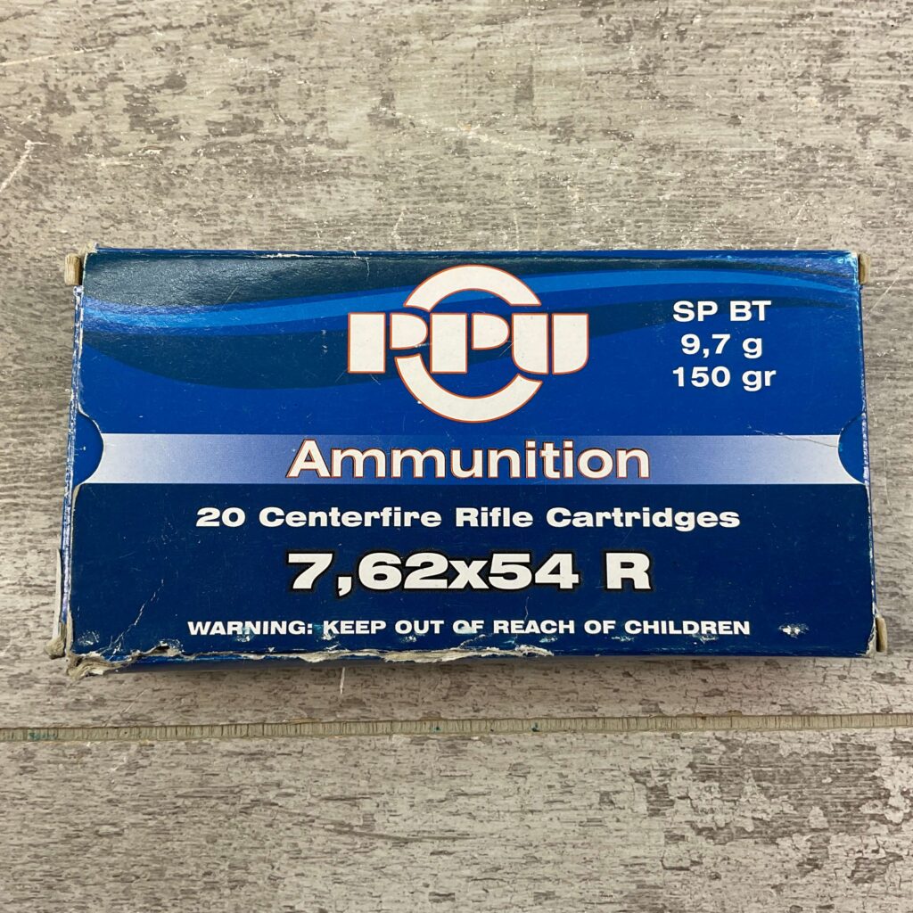 PPU 7.62X54R, 150 GR, SOFT POINT BT AMMO, QTY 19 #5-08035-PF