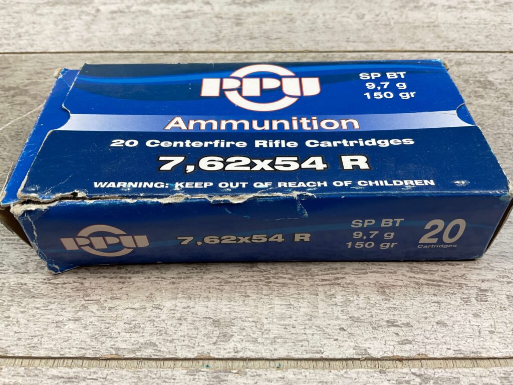 PPU 7.62X54R, 150 GR, SOFT POINT BT AMMO, QTY 19 #5-08035-PF