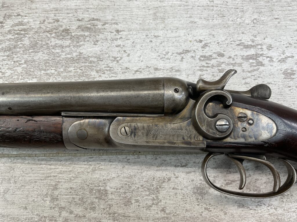 NR DAVIS & SONS 12GA SXS SHOTGUN W/EXPOSED HAMMERS, ANTIQUE #5-08915