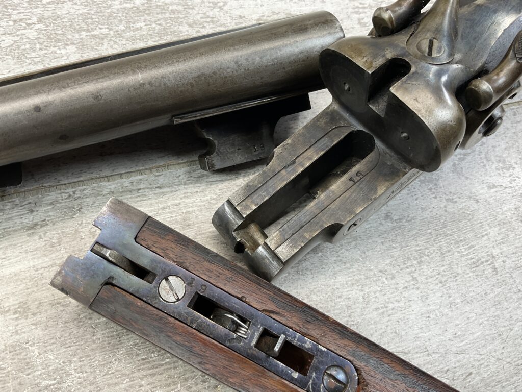 NR DAVIS & SONS 12GA SXS SHOTGUN W/EXPOSED HAMMERS, ANTIQUE #5-08915