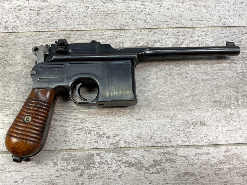MAUSER C96 BROOMHANDLE 1930 COMMERCIAL W/MATCHING STOCK & LEATHER HARNESS #5-08910