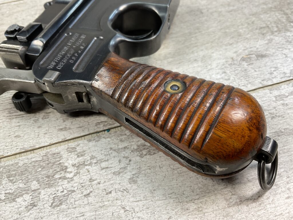 MAUSER C96 BROOMHANDLE 1930 COMMERCIAL W/MATCHING STOCK & LEATHER HARNESS #5-08910