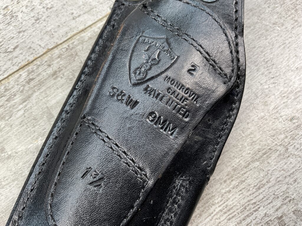 SAFARILAND BLACK LEATHER HOLSTER #2 BASKETWEAVE S&W 9MM 1 3/4 #5-08924