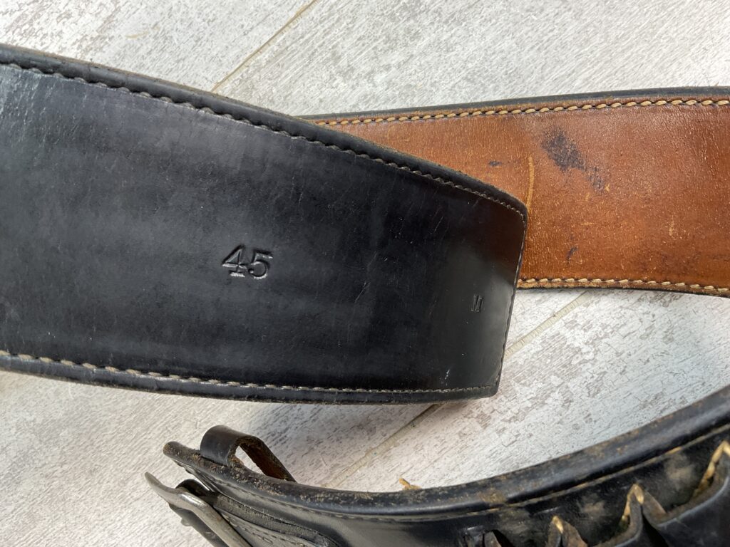 COLT MFR HOLSTER & BELT (DYED BLACK) DESIGNED BY ARVO OJALA, MARKED "45 M" #5-08925