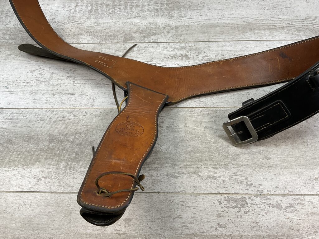 COLT MFR HOLSTER & BELT (DYED BLACK) DESIGNED BY ARVO OJALA, MARKED "45 M" #5-08925