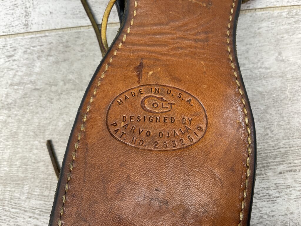 COLT MFR HOLSTER & BELT (DYED BLACK) DESIGNED BY ARVO OJALA, MARKED "45 M" #5-08925