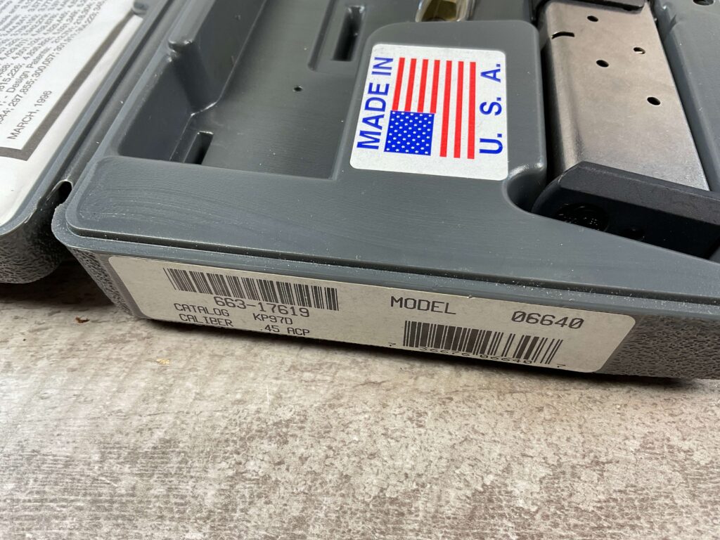 RUGER P97DC .45CAL SEMI AUTO PISTOL, IN BOX #5-10503