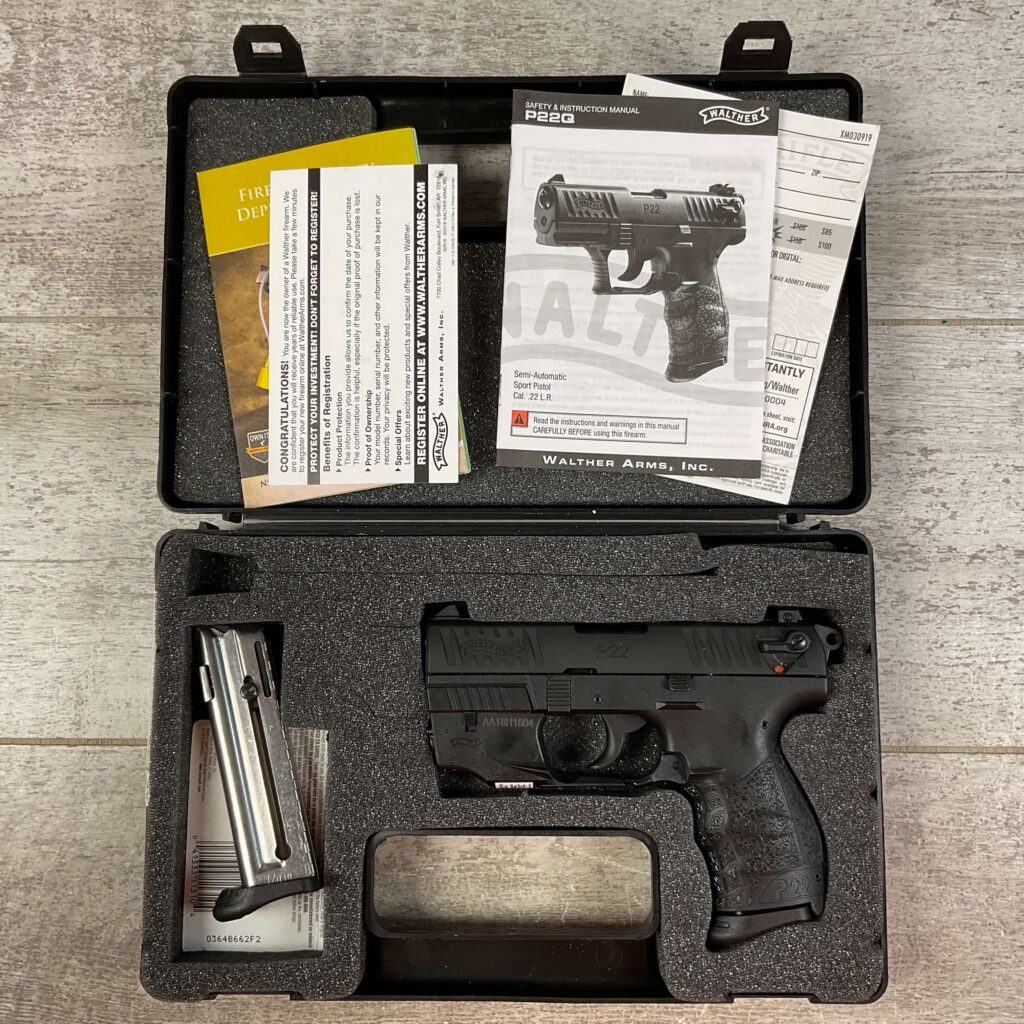 WALTHER P22Q .22LR 10-RD SA/DA SEMI AUTO PISTOL, W/ LASER #5-10997