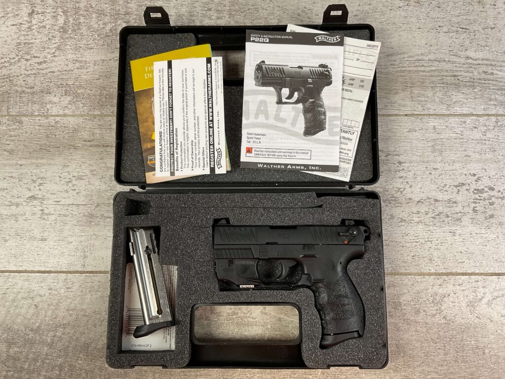 WALTHER P22Q .22LR 10-RD SA/DA SEMI AUTO PISTOL, W/ LASER #5-10997