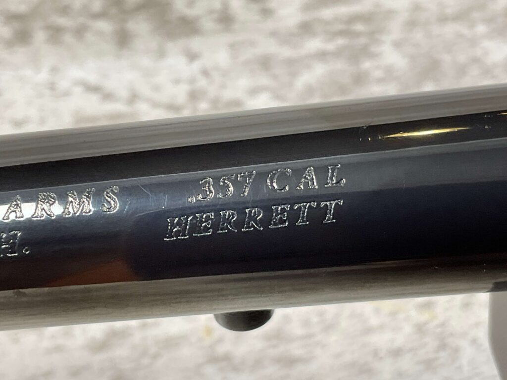 THOMPSON CENTER ENCORE .357 CAL HERRETT SINGLE SHOT BREAK ACTION PISTOL, JAMES EARL JONES COLLECTION #5-10717-PF